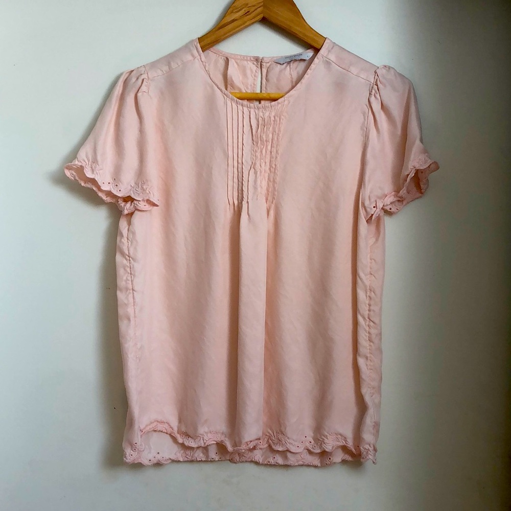 Lucky brand light pink woven tee - S